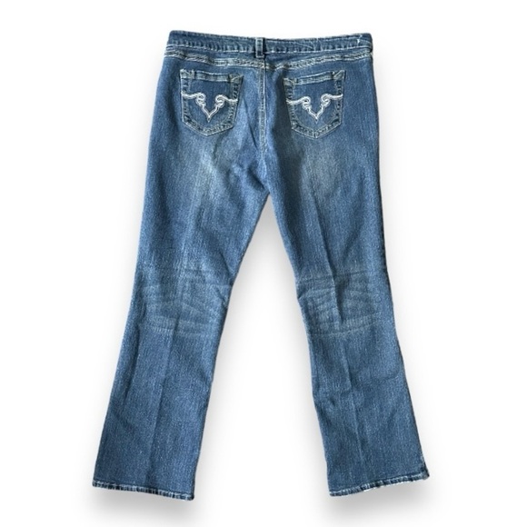 Y2K Alloy Apparel Avery Denim Low Rise Boot Cut Jeans Juniors Size 21 Tall - Picture 3 of 16
